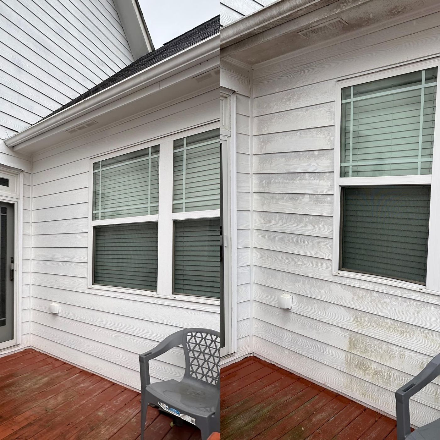 House washing result — clean siding on a North Georgia home