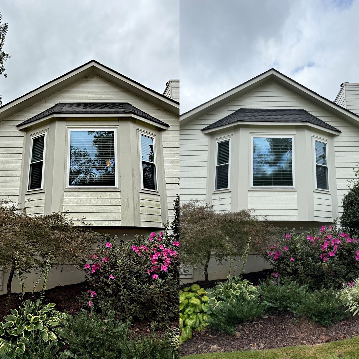 House washing result — clean siding on a North Georgia home