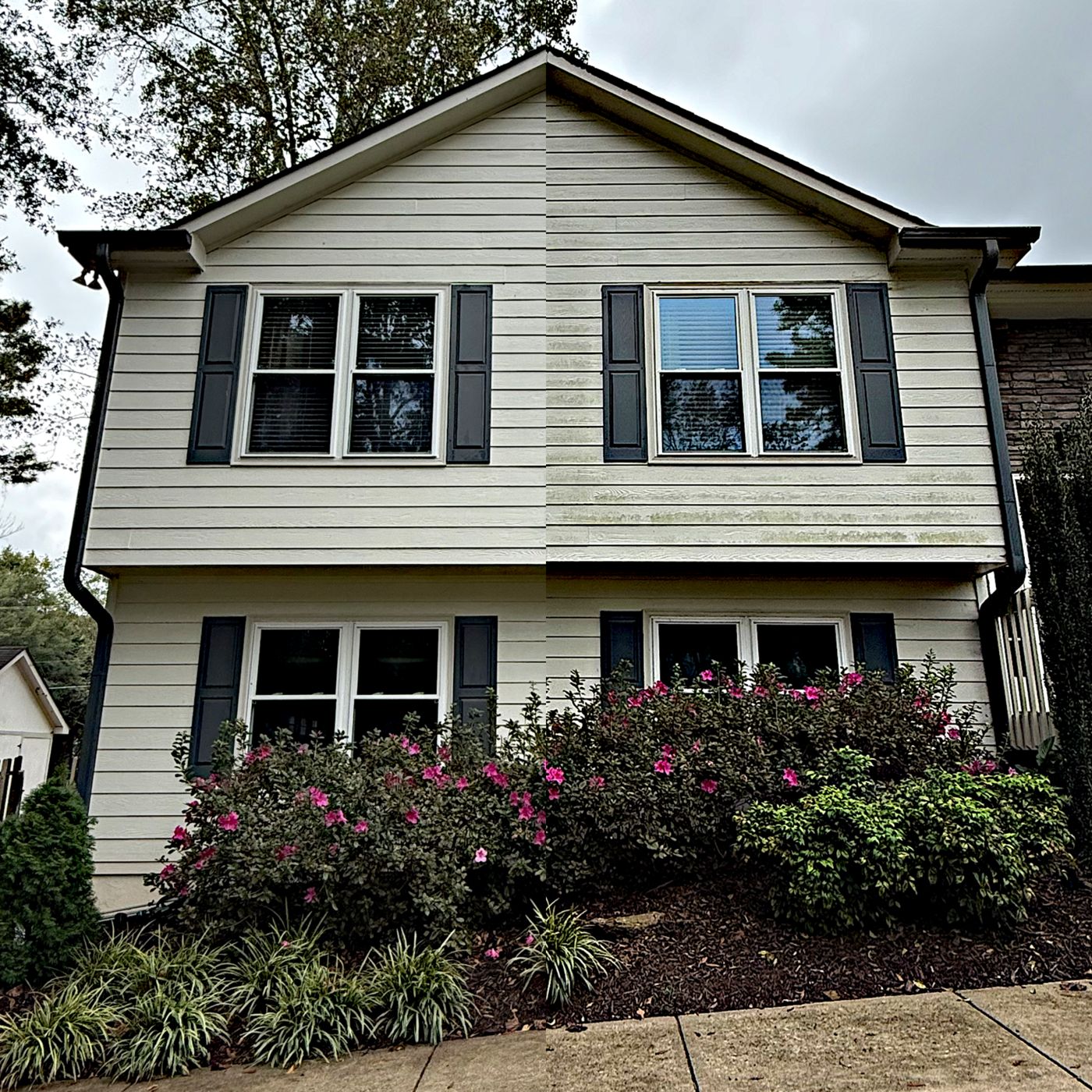 House washing result — clean siding on a North Georgia home