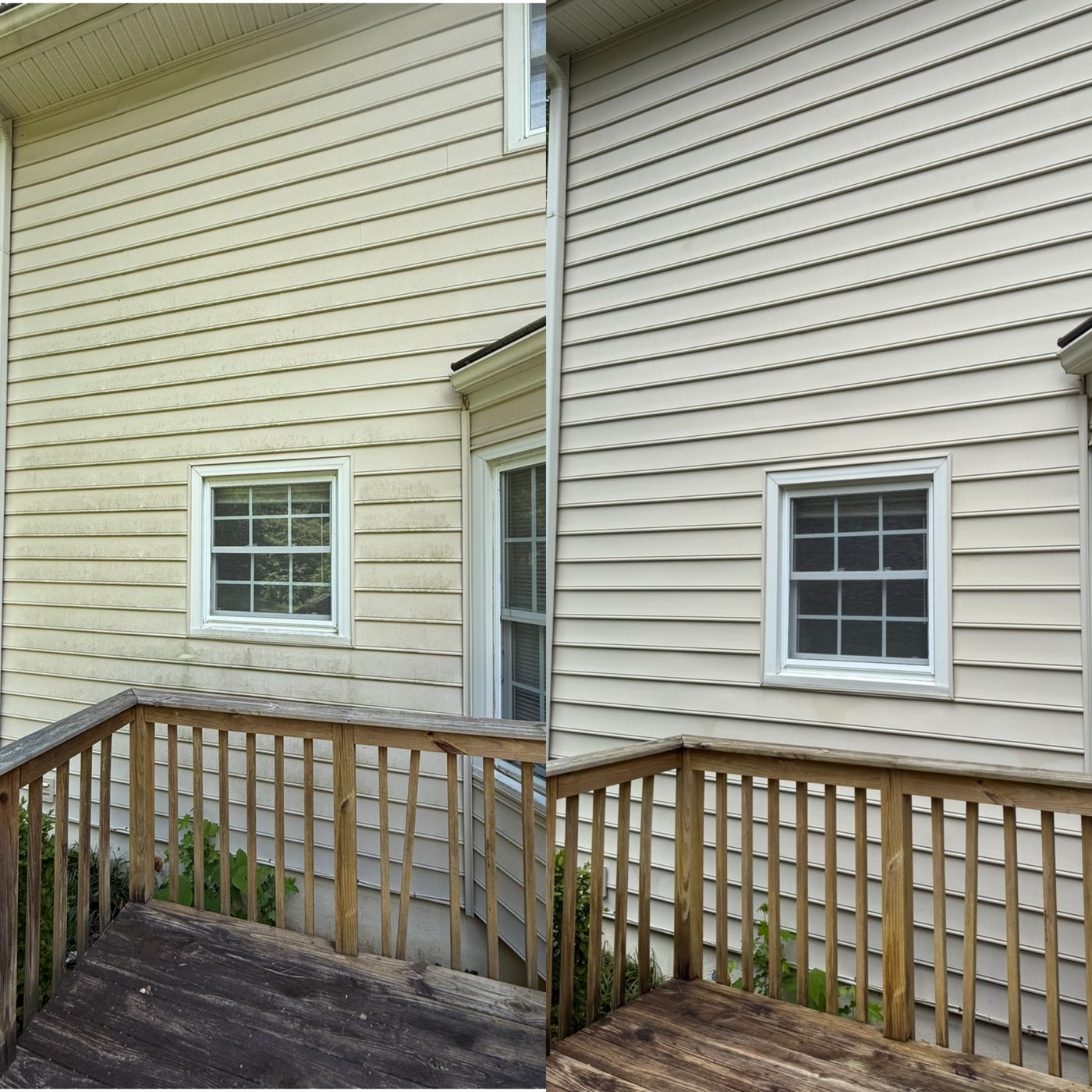 House washing result — clean siding on a North Georgia home