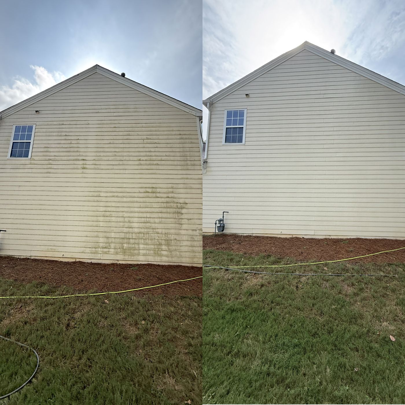 House washing result — clean siding on a North Georgia home