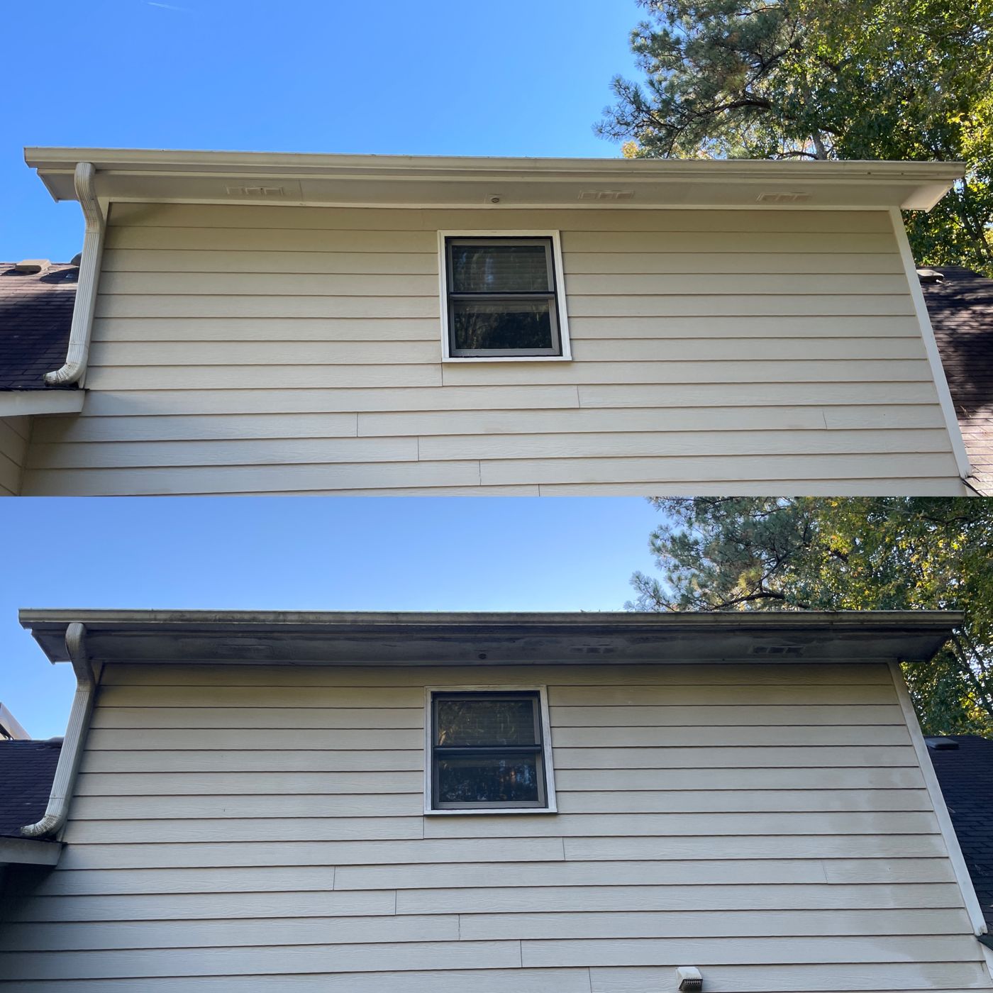 House washing result — clean siding on a North Georgia home
